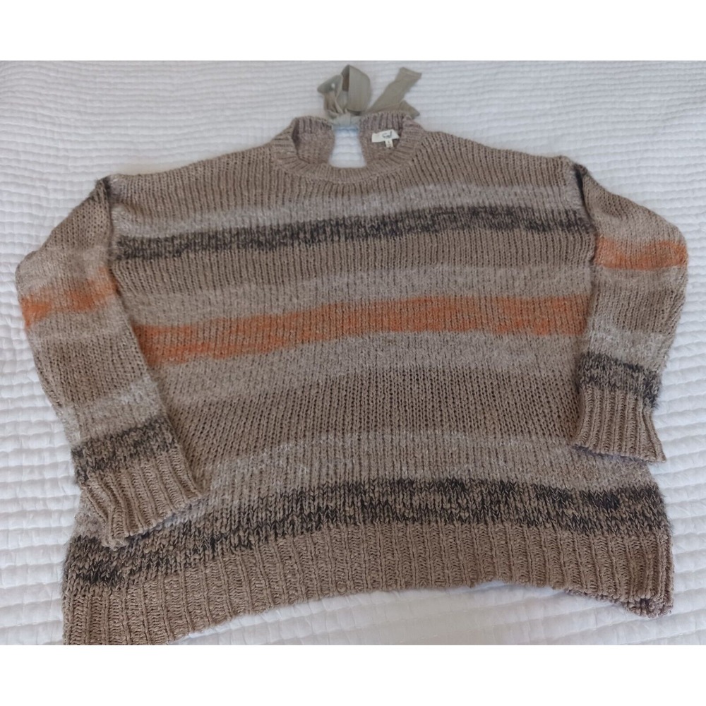 EASEL Anthropologie Sweater Fuzzy‎ Ribbon Tie Back SiZE S